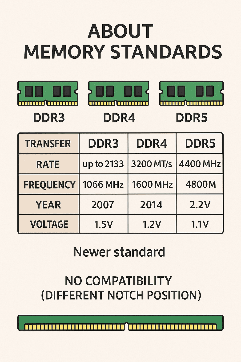 新人エンジニア向け】メモリの規格とは？DDR3・DDR4・DDR5をやさしく